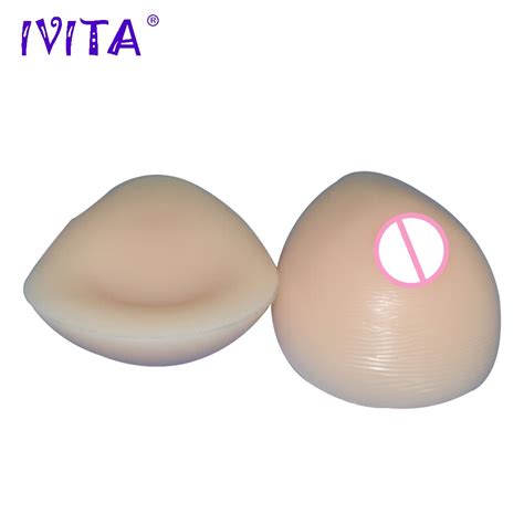 Ivita G Pair Beige Water Drop Silicone Artificial Fake False Breast