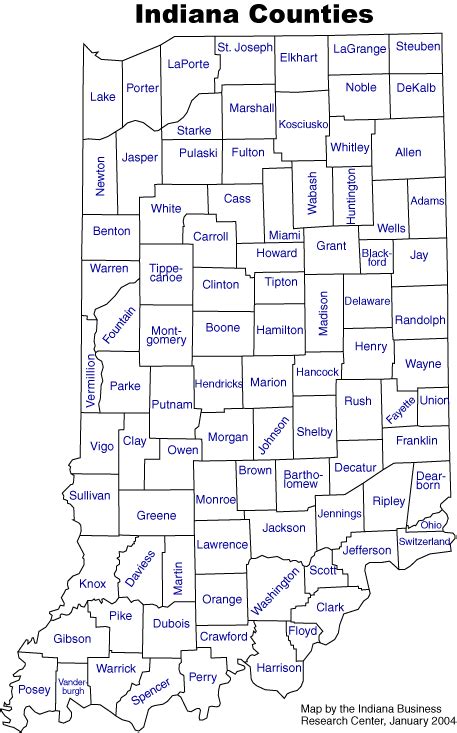 Indiana State Map With Counties Lila Shelba