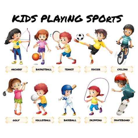 Premium Vector Kids Playing Sports