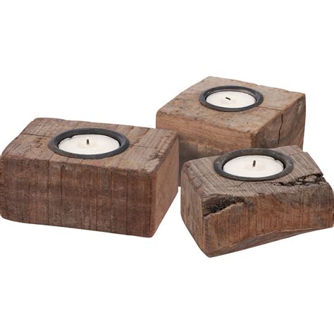 Wood Block Candle Holder Primitives By Kathy