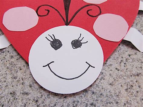Heart Shaped Ladybug Craft For Valentines Day Craft Jr Ladybug
