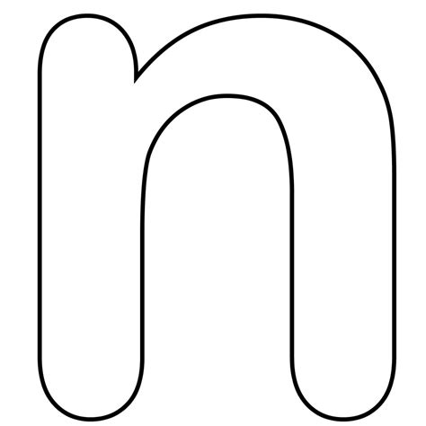 612 x 792 file type: small letter n coloring - Clip Art Library