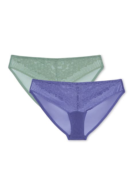 Adored By Adore Me Womens Jenny Lace And Mesh Bikini Underwear 2 Pack