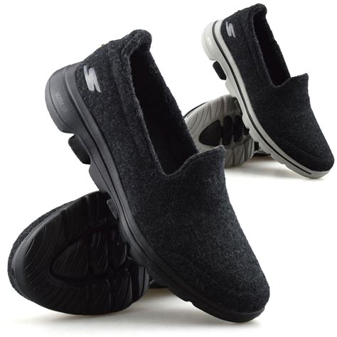 Womens Skechers Gowalk 5 Slip On Memory Foam Wool Walking Trainers Shoes Size Ebay