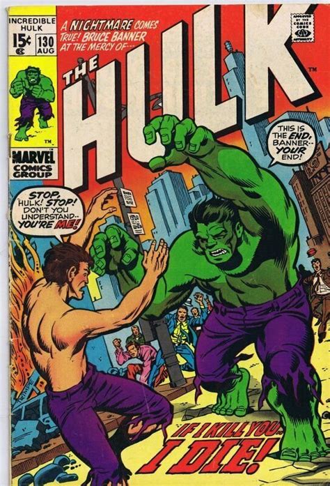 Incredible Hulk 130 Original Vintage 1970 Marvel Comics Comic Books