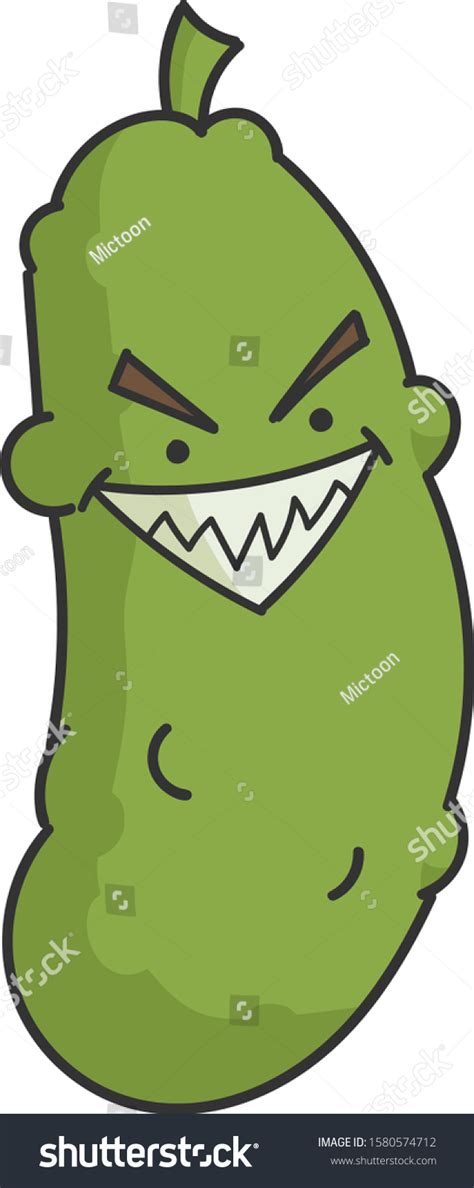Evil Grin Dill Pickle Cartoon Vector De Stock Libre De Regalías