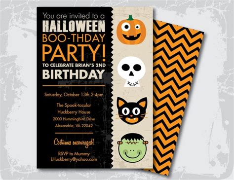 Halloween Birthday Party Invitation Etsy