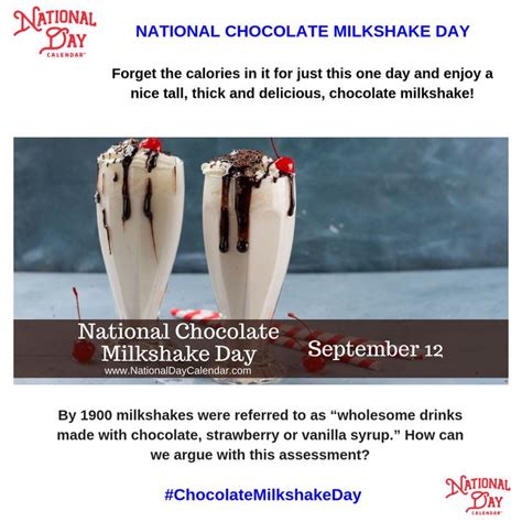 National Chocolate Milkshake Day September Chocolate Milkshake