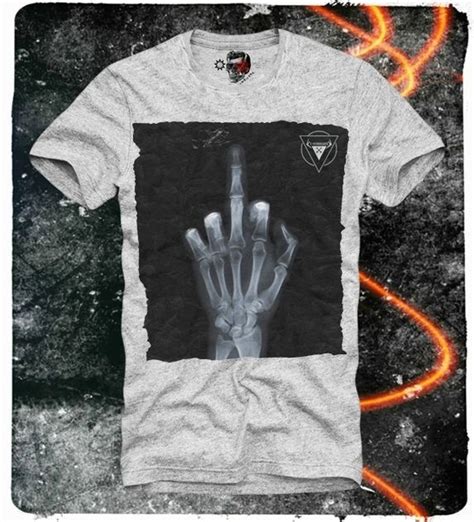 T Shirt Grey Middle Finger X Ray E Syndicate Japan Official
