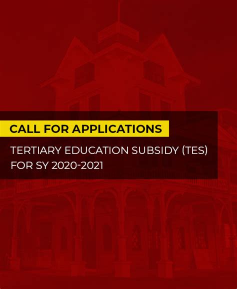 Call For Applications To Ched Tertiary Education Subsidy Tes For Sy