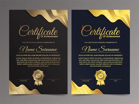 Premium Gold And Black Certificate Template Design 1340150 Vector Art
