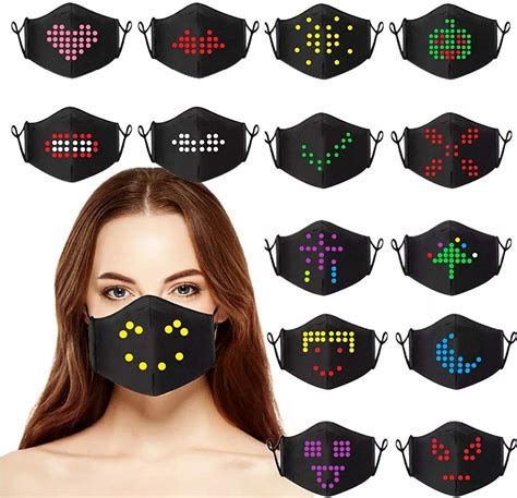 Smart Voice Activated Face Mask Led Glowing Nightclub Glowing Face