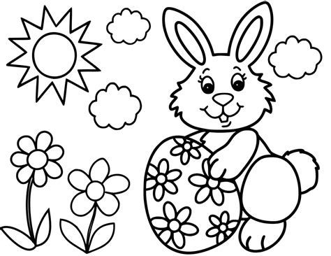 Easter Colouring Easter Rabbit Coloring Page