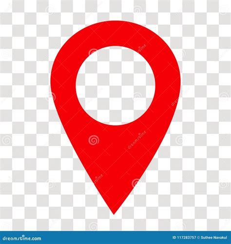 Location Pin Icon On Transparent Location Pin Sign Flat Style Stock