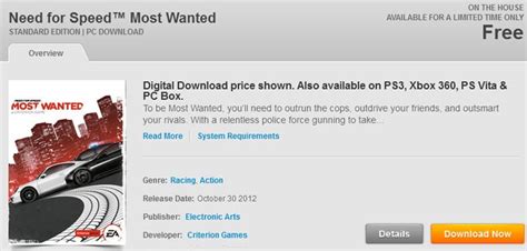 Need For Speed Most Wanted Is On The House Pc News