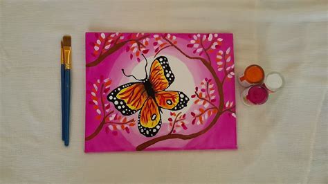Easy Butterfly Acrylic Painting How To Paint Butterfly Step By Step