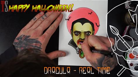 Dracula Paint And Draw Halloween Tattoo Flash Watercolour Ink