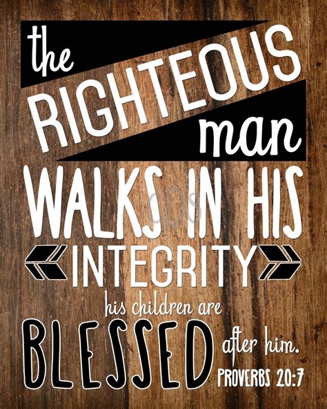Proverbs 207 The Righteous Man Walks In His Integrity Fathers Day