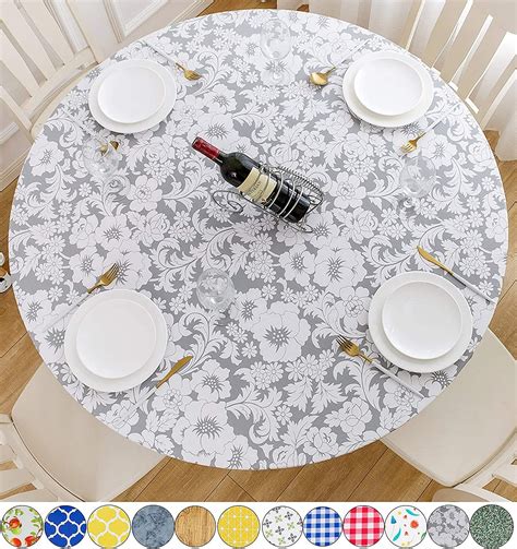 Buy Rally Home Goods Indoor Outdoor Patio Round Fitted Vinyl Tablecloth