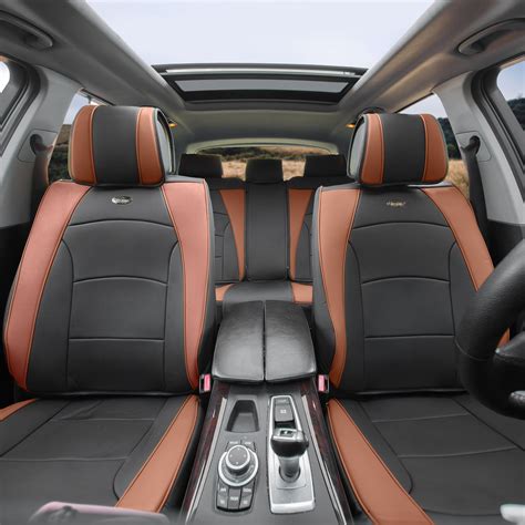 Car SUV Truck PU Leather Seat Cushion Covers 5 Seat Full Set Seats