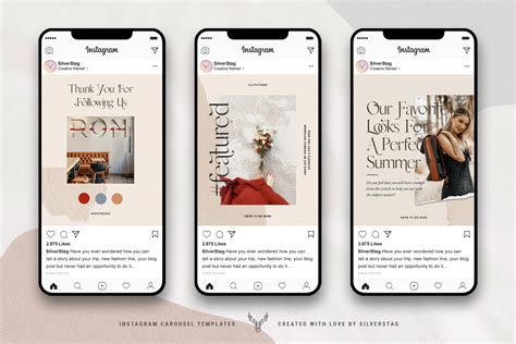 Great for creative businesses, bloggers, writers, poets, storytellers, fashion or lifestyle brands, magazines. #InstaFlow - Instagram Carousel Post Templates in Social ...