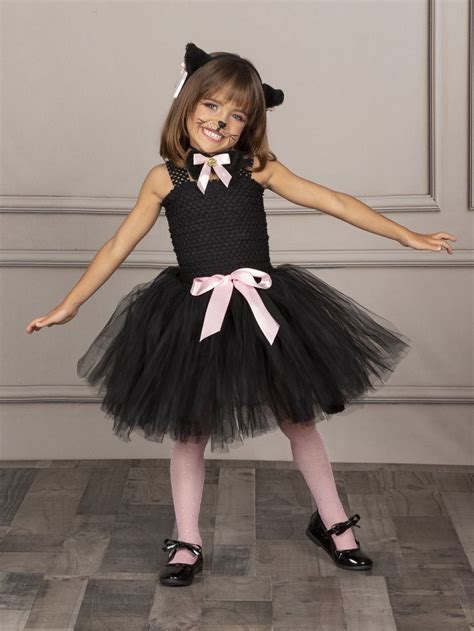 girls cute kitty cat inspired costume in 2021 cat girl costume cute girl outfits halloween