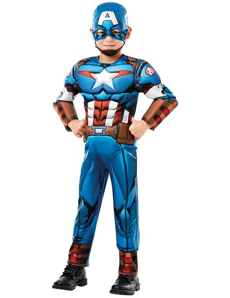 Captain America Kostüm Für Kinder Karneval Blau Rot Weiss Günstige