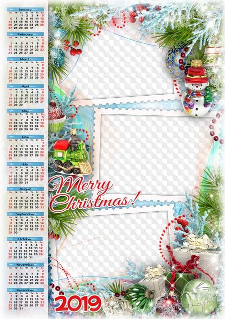 Merry Christmas Calendar 2019 Calendar For Photoshop