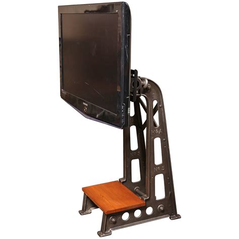 Experience home entertainment with a tv stand and media shelf that features a dynamic design while safely displaying your audio/visual appliances. Flat Screen TV Stand Vintage Industrial Cast Iron Media ...