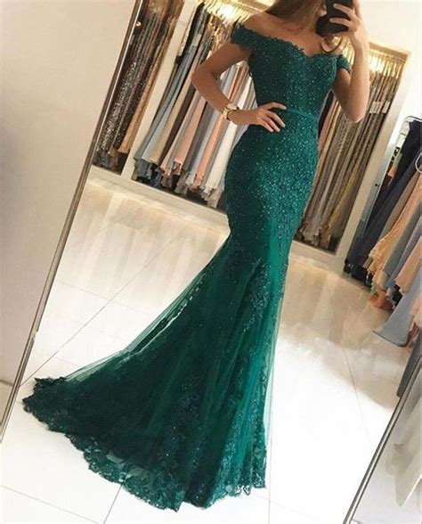 Sexy Cut Mermaid Lace Emerald Green Prom Dresses With Long Sleeves In My Xxx Hot Girl