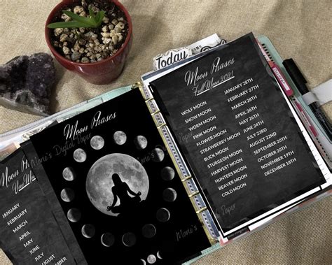 40 Page Witchy Planner Grimoire Printable Journal Set A5 And Etsy