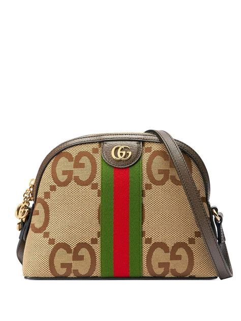 Gucci Ophidia Jumbo Gg Small Shoulder Bag In Brown Modesens