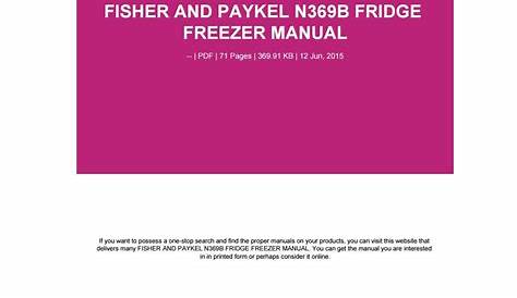 fisher paykel refrigerator manual