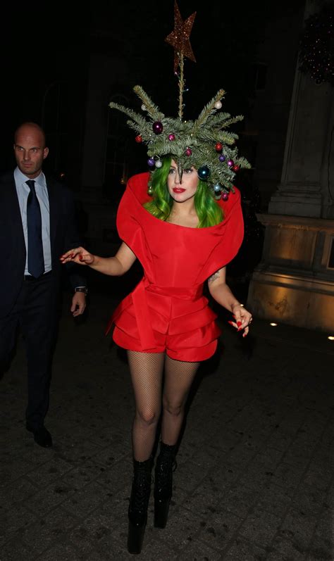 Lady Gaga Dressed As A Christmas Tree London 08122023 • Celebmafia