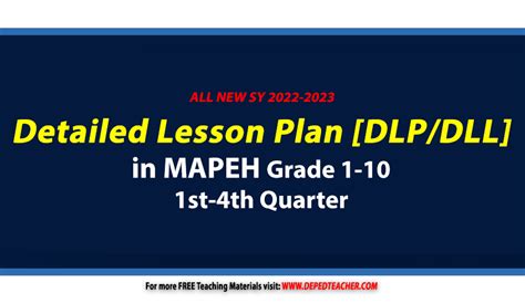 DepEd MAPEH Detailed Lesson Plan DLP DLL Q1 Q4 Grades 1 12 SY 2022