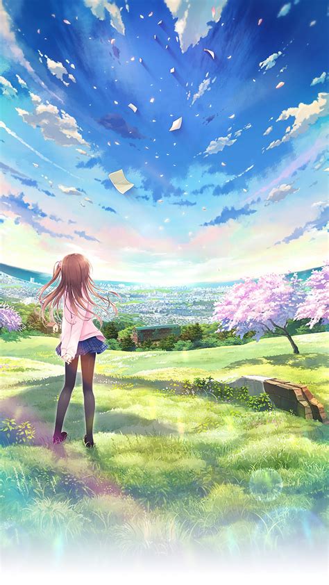 Anime World Beautiful Girl Sky Iphone Wallpaper Iphone Wallpapers