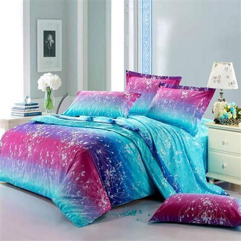 Neon Teen Girls Bedding Forest Scene Full Size Bright Color Bedding Sets Girl Bedroom Ideas