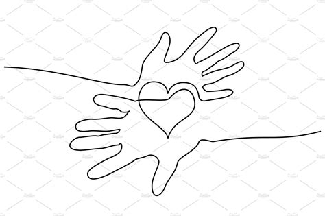 Heart Illustration Graphic Illustration Hands Holding Heart Hand