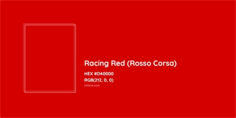 About Racing Red Rosso Corsa Color Meaning Codes Similar Colors