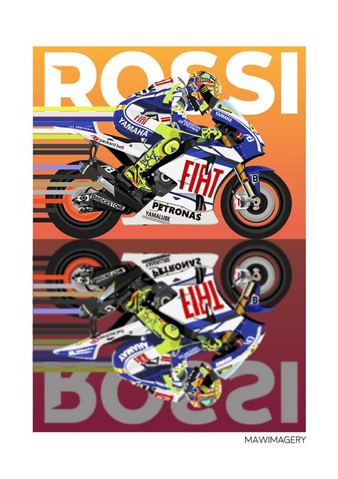 Mawimagery Valentino Rossi Illustration Artwork Moto Gp
