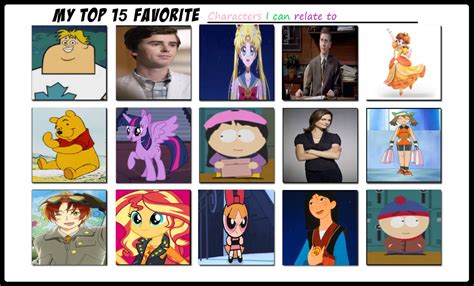 my top 15 favorite characters i can relate to by sissycat94 on deviantart