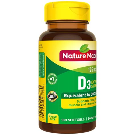 Nature Made Extra Strength Vitamin D3 5000 Iu 125 Mcg Dietary