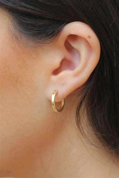 K Gold Filled Hoops Mm Mm Women Circle Earrings Small Medium