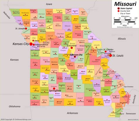 Missouri County Map With Cities World Map