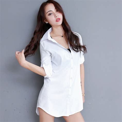Plus Size S 5xl 2018 Korean Slim Elegant Spring White Shirt Women