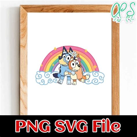 Bluey Rainbow Png File Template Custompartyshirts Studio