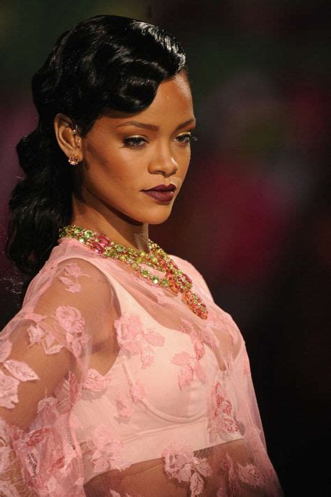 Rihanna Black Hair Finger Waves Vintage Elegant Victoria Secret