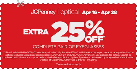 Offers And Discounts Jcpenney Optical