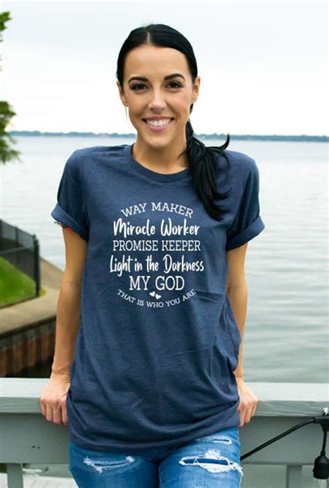 Way Maker Shirt Miracle Worker Promise Keeper My God Faith Etsy
