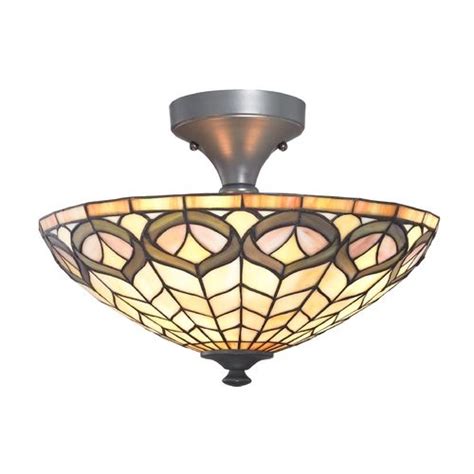 This lampshade is designed with the latest unique style and retro chic color to form a harmonious combination of modern and classic. Design Classics Lighting Tiffany Glass Ceiling Light in ...